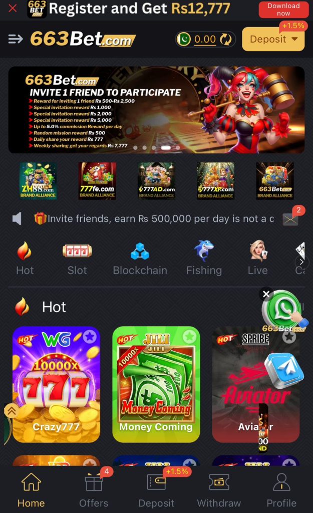 663Bet app download 2026 APK screen
