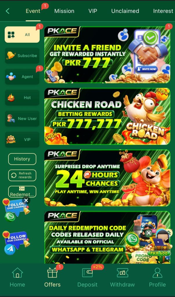 PKACE Game APK daily bonus rewards earning app Pakistan