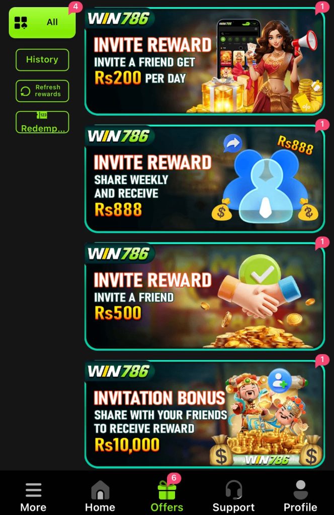 WIN786 game APK 2026 bonus rewards