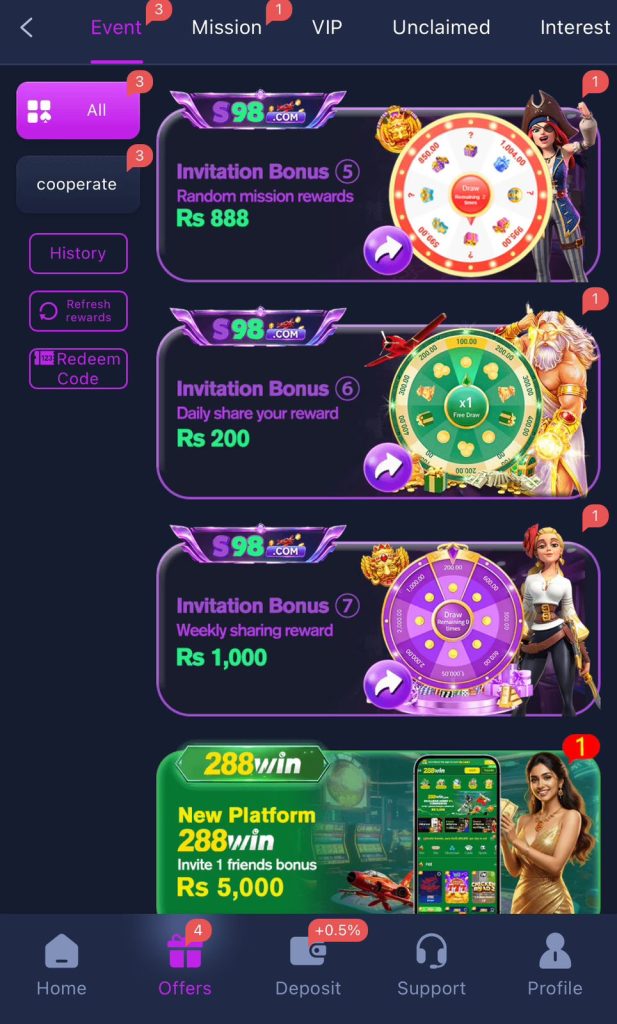 S98 game APK 2026 bonus rewards