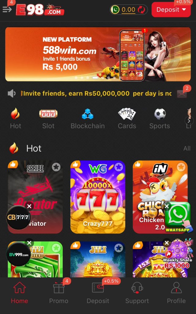 E98 Game earning app Pakistan